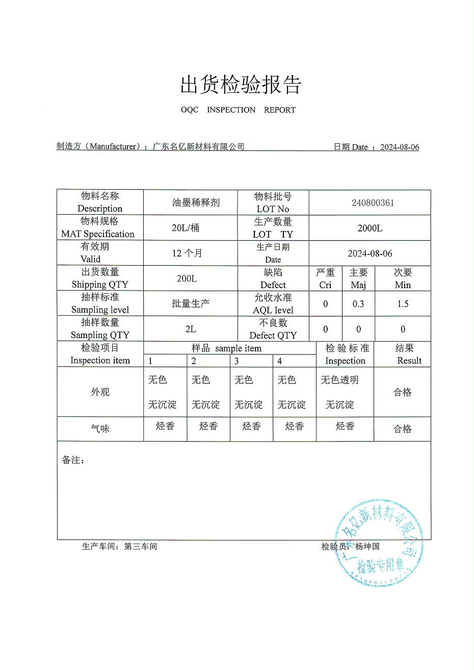 油墨稀释剂